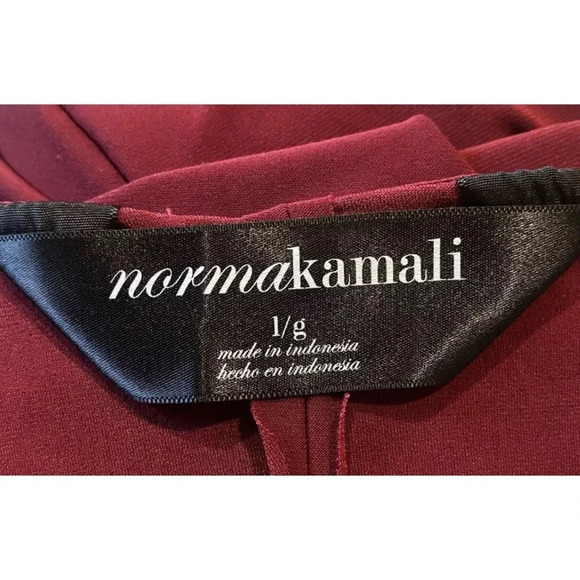 Norma‎ Kamali Burgundy Jersey Knit Tie Waist Dress Womens Size Large (509) - Picture 5 of 7